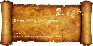 Rostás Ágnes névjegykártya
