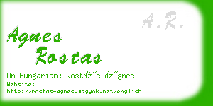 agnes rostas business card